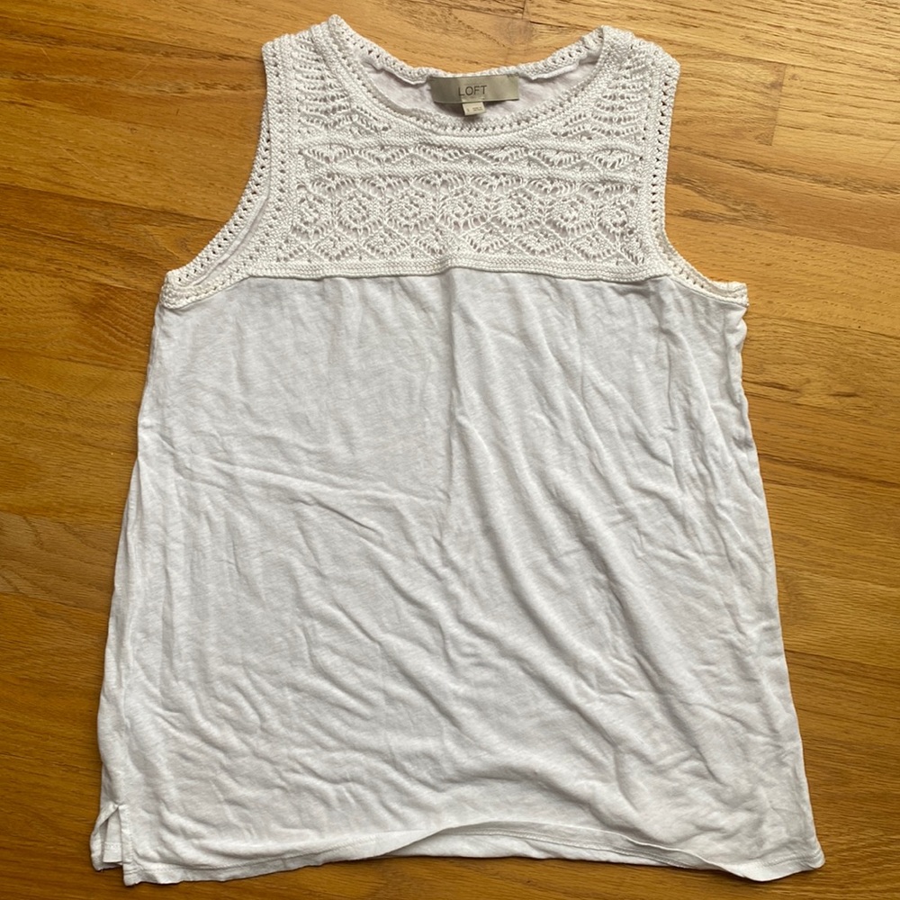 Loft Sleeveless White Top